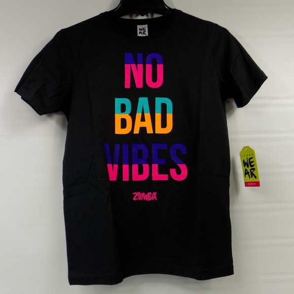Zumba Fitness Tops - Zumba No Bad Vibes Tee Juniors Unisex Size M NWT
